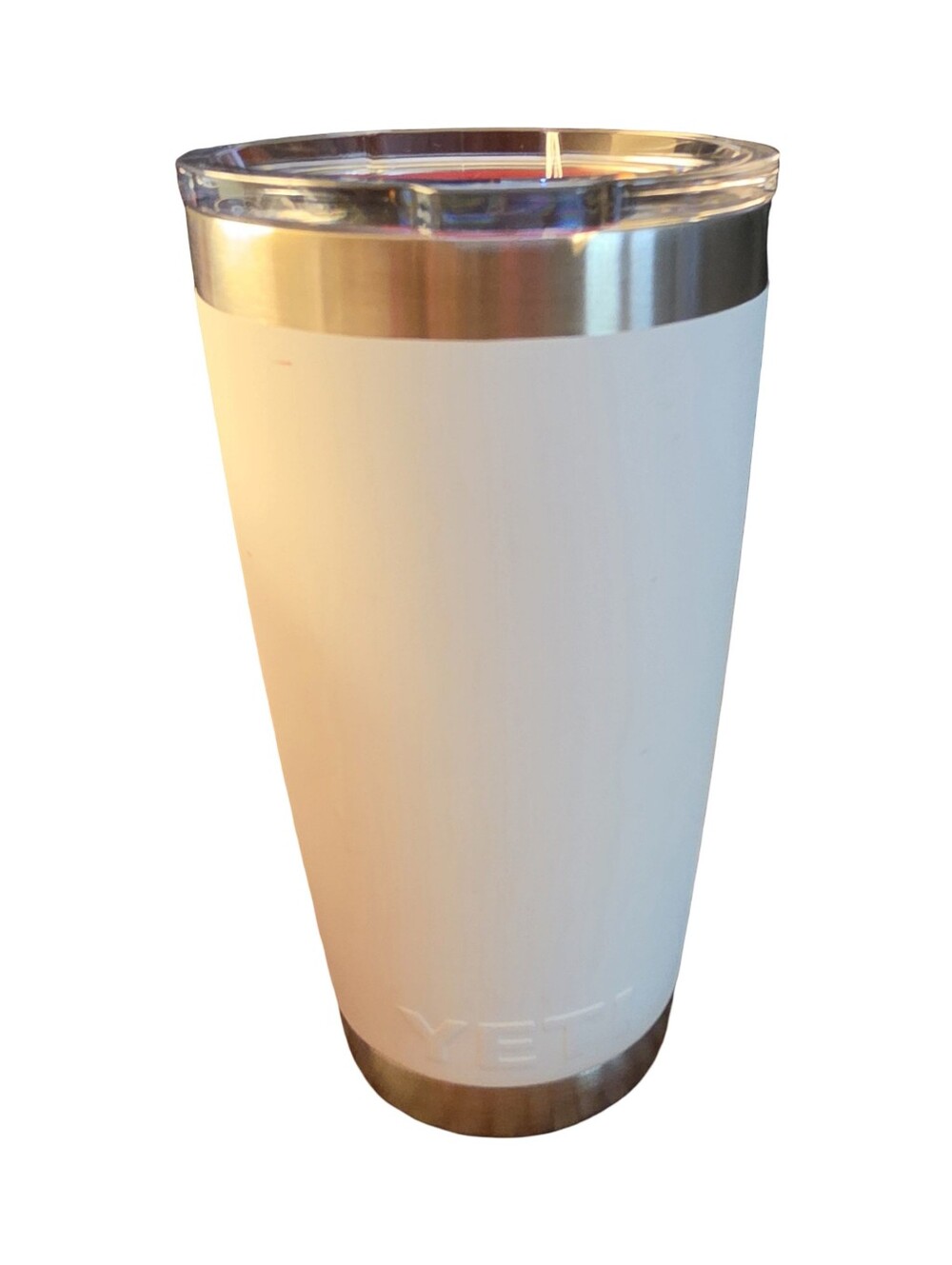 YETI Rambler 20oz Tumbler w magslider Lid "White Badge" New - Picture 3 of 11